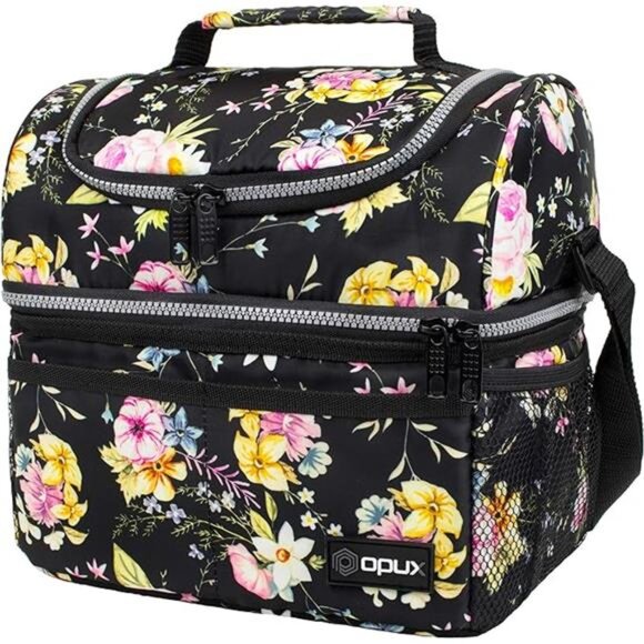 Lunch Box For Women, Insulated Large Lunch Bag Adult Work, Double Decker - Picture 7 of 7